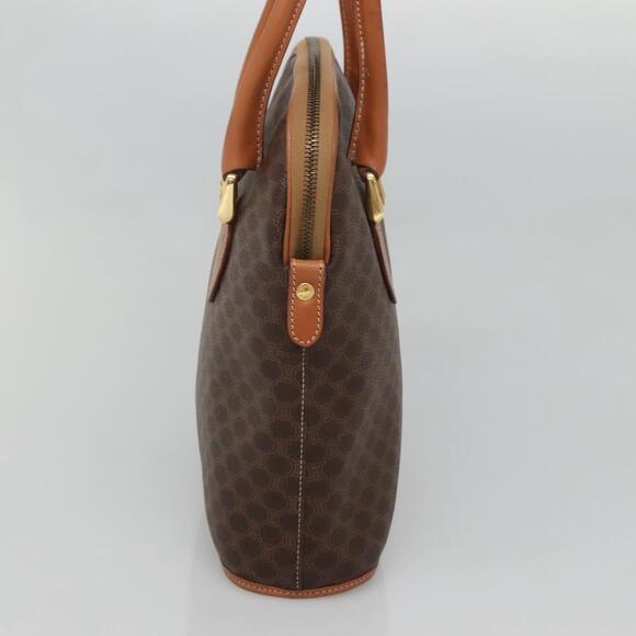 CELINE Macadam Canvas Hand Bag Pvc Leather Brown Gold - Picture 5 of 12